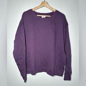 Pact Women’s Purple Crew Neck Sweater Organic Cotton Size Large